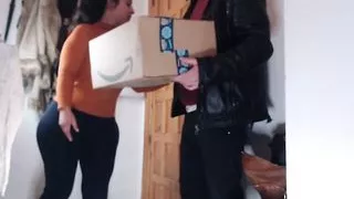 Surprise Amateur Blowjob for the Amazon Delivery Man