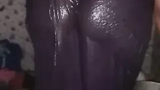 Desi village girl Priya Bhabhi bathing in bathroom while husband makes a video