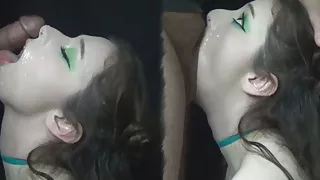 HOTTEST MUST SEE CUM IN THROAT – I GULP IT DOWN WHILE I STARE BACK On Knee Blowjob Side POV