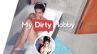 LinaWinter Is Playing With Her Pussy While Enjoying A Hot Steamy Bubbly Bath - MyDirtyHobby