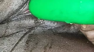 Desi wife using dildo in small pussy and water came