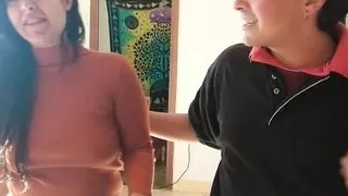 Horny tutor fucks sexy brunette student hard