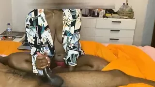 Handjob on oiled BBC – goddess massage