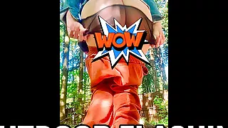 Flashing NATURAL BIG BOOBS AND HAIRY ASS. Flashing PUSSY.