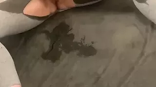 Fat hairy fuck slut pisses and fucks herself with the dildo