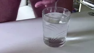 Jerking Off and Cumming in Glass of Water
