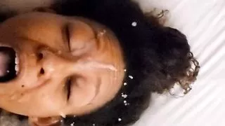 She loves a huge facial!