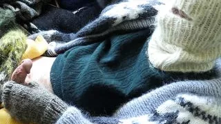 Mohair Sweaters and Jumpers on a Sweater Bed - enjoying soft fuzzy sweaters