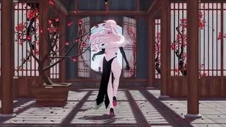 Sexy beauty dancing and flashing her tits