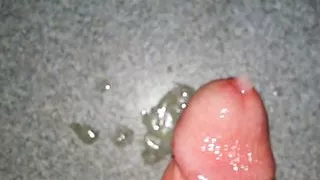 Guy Jerking Off Oiled Cock with Cumshot