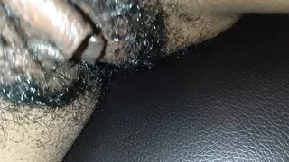 Oiling my hairy cunt