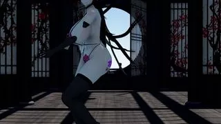 Girl with huge breasts dancing naked