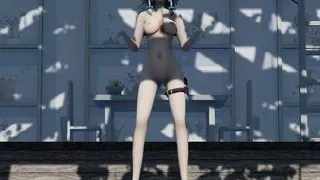 The girl dances without clothes the dance of the Egyptian cat