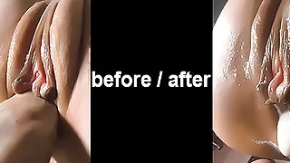 He cums 4 times. Gentle pussy creampie