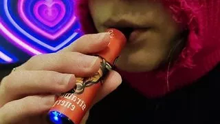 Cute Girl In Balaclava Vaping To Music! Smoking Fetish!