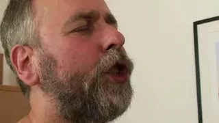 Hairy granny enjoys toying and double penetration