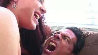 Busty teen Sheena Ryder sucks and fucks cock