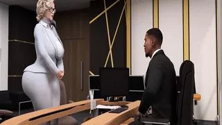 BBC boss spanks his BIG ASS trans secretary.