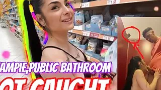 CREAMPIE, public bathroom, GOT CAUGHT