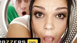 Charlie Dean Finds Sofia Lee In The Dryer With Her Ass Sticking Out He Can't Resist - Brazzers