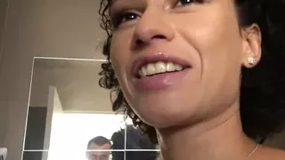 Amateur POV anal MILF enjoys closeup bathroom assfuck