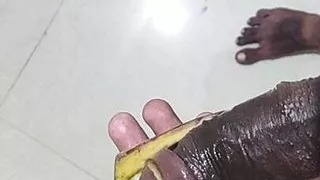 Cumming my black banana in balcony in heavy traffic
