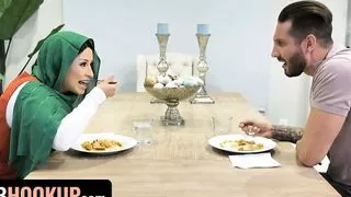 Hijab Hookup - Middle Eastern Exchange Student gets Her Tight Twat Drilled Deep By Her Foster Stepdad
