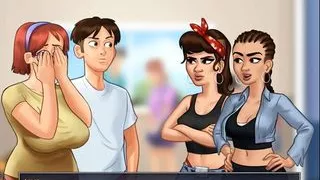 Summertime Saga Cap 32 - My Friend Touches My Cock In The Bathroom