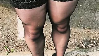 Crossdresser – long tease and cum outdoors