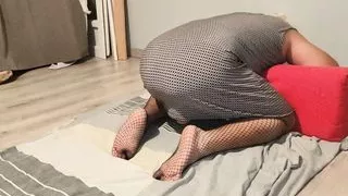 Dirty talking mistress fucks her whore in the ass with a condom with a black cock, and then, of course, with her hand