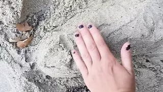 Penis sex art on a summer beach