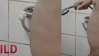 Security Guard taking shower at work and cumming a big load