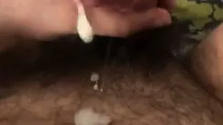 I felt so horny and horny that I began to pull my hairy cock up and down again and again until I couldn't stand the plea