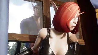 Elf Thieve Stuck on a Window: Warcraft Parody