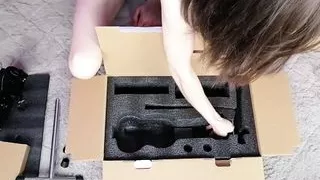 Sarah Sue Unboxing Auxfun Fuck Machine from Hismith
