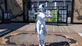 cute monster dance with huge boobs without clothes