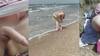 MissRose TS - Blonde Swedish Shemale Valkyrie Public Nude Beach Fum - u.skirt masturbation - nude biking under dress ts