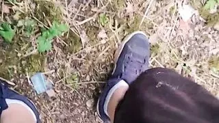 German daddy unpacks his cock outside and cums neatly