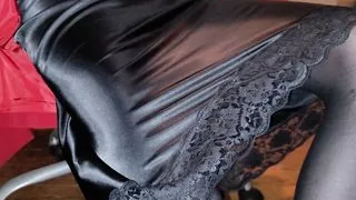 Amateursex, Schwarzer Sex, Crossdresser, Kleid, Unterwäsche, Bürosex