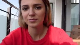 Super hot blonde teen Mary Kalisy sucks and fucks at home