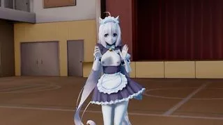 A cute student danced in cosplay with bare breasts, not realizing that her classmate was watching her