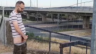 Jerking in public, no cum