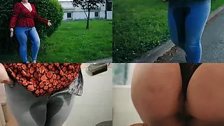 Peeing myself in public and getting my panties wet
