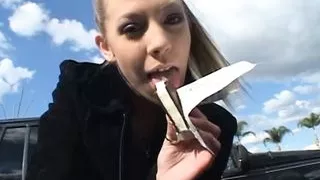 Extreme deep blowjob with braces and anal sex in doggystyle with a ass to mouth cumshot