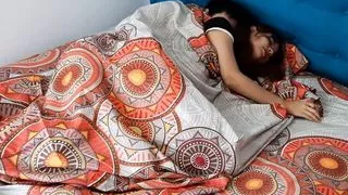 My stepsister couldn't sleep alone and she went to my bed to feel company