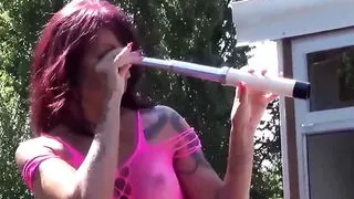 Outdoor sex and nasty threesome