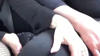 MILF Fucked Hard - Threesome in car