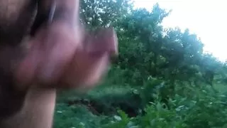 A quick wank in front of the setting sun