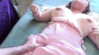 Happy Birthday Sex bed for horny big natural tit stepdaughter