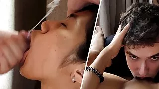 Passionate WMAF sex - My face ends up covered in cum